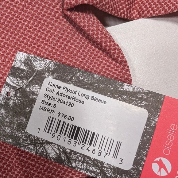 NEW Oiselle Flyout Shirt 6 or 8 Watch View Long Sleeve Running Top Rose Pink S - Picture 9 of 16